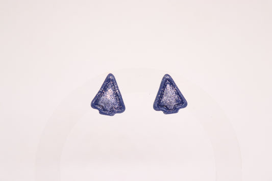 Blauwe kerstboom studs