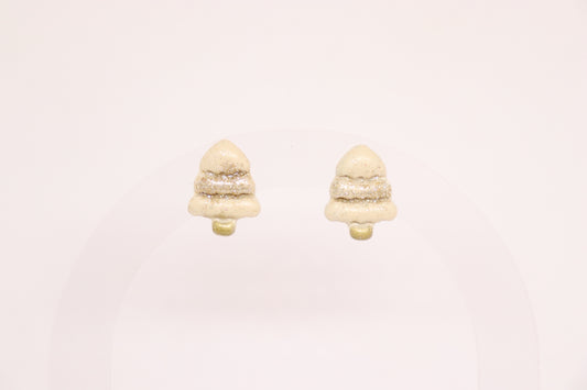 Beige kerstboom studs