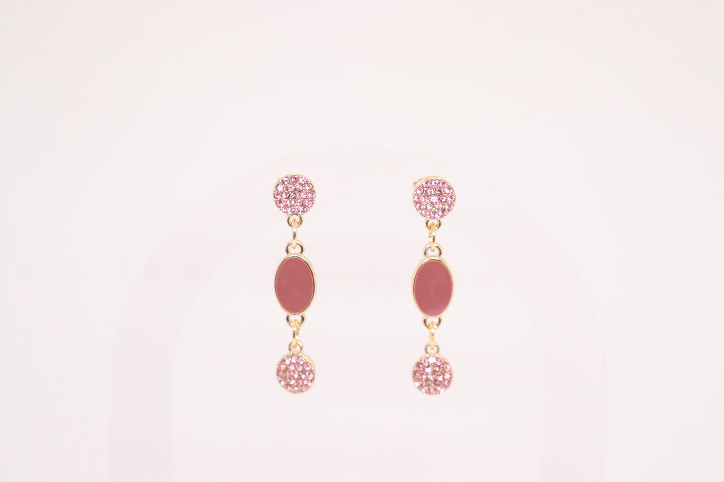 Vintage roze oorbellen Gisèle