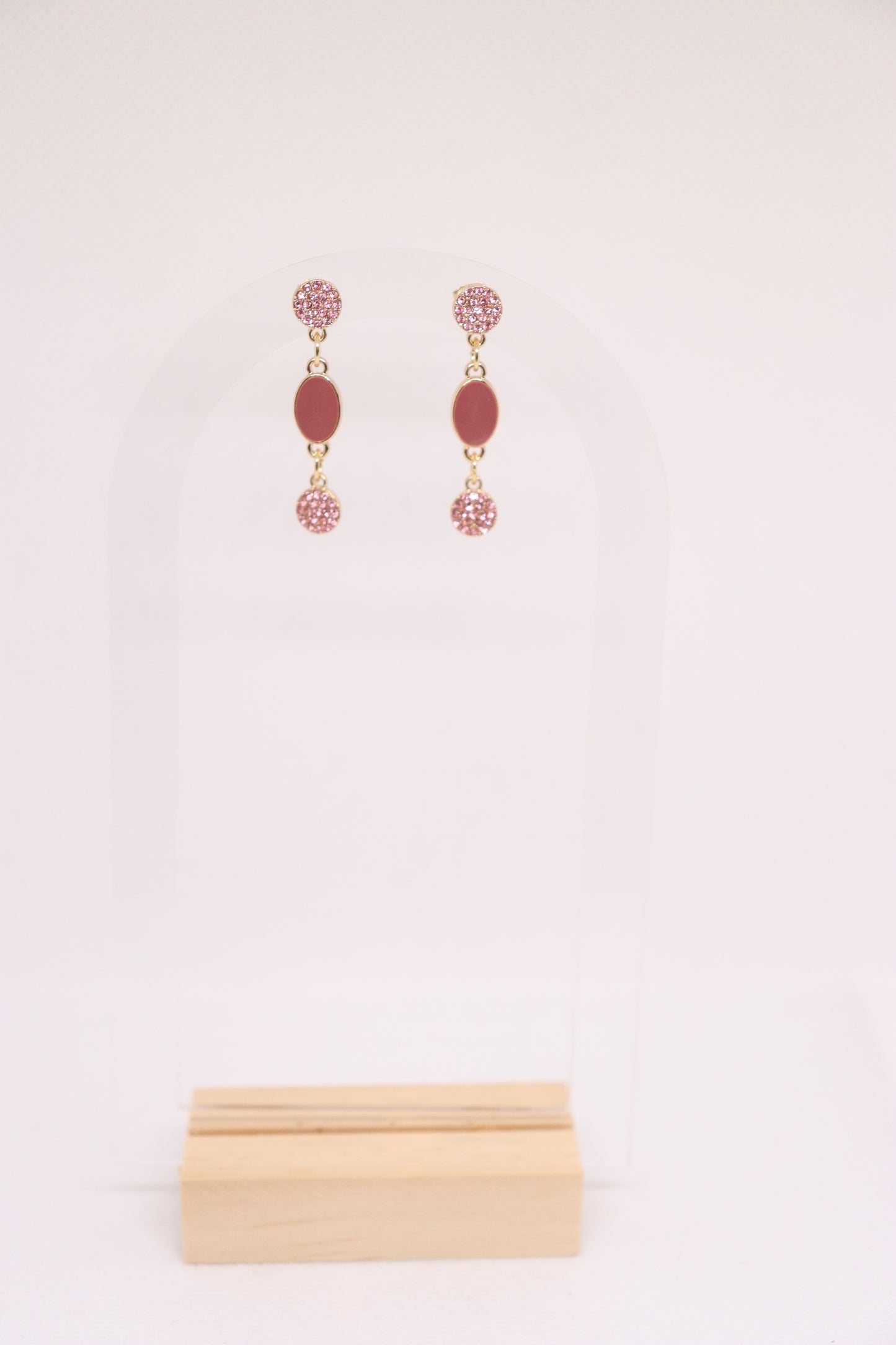 Vintage roze oorbellen Gisèle