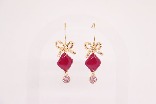 Bordeaux oorbellen Laïs