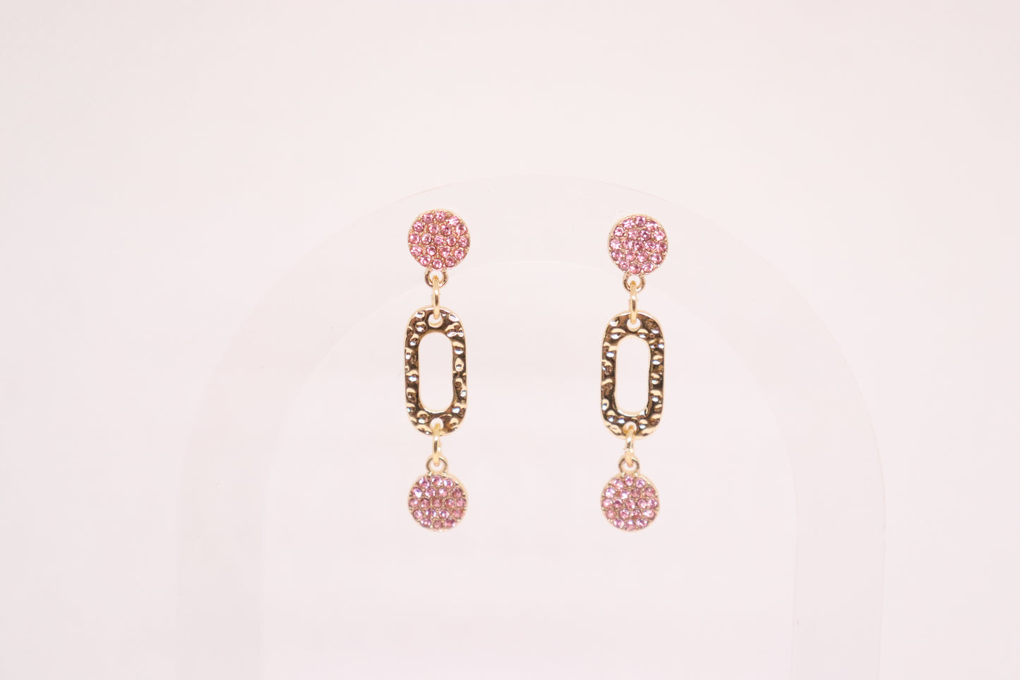 Vintage roze oorbellen Ghislena