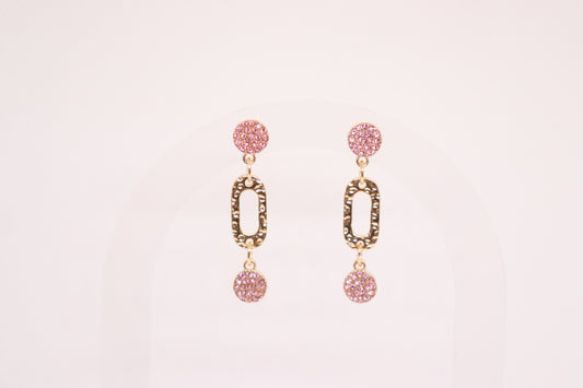 Vintage roze oorbellen Ghislena