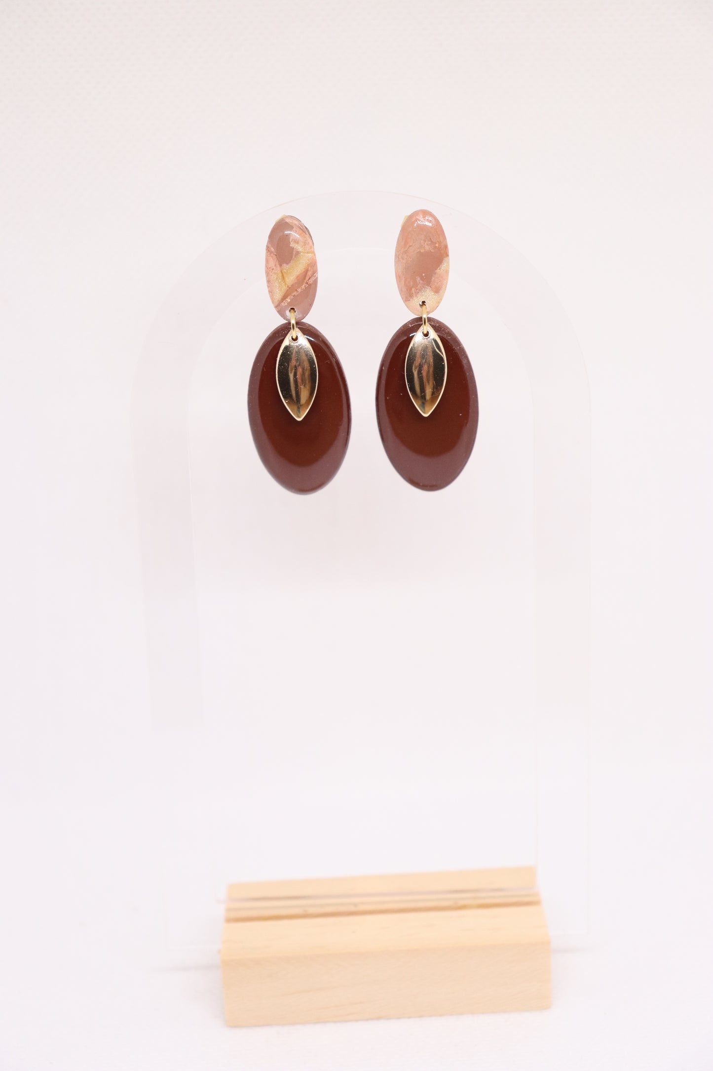 Bruine oorbellen Agnes