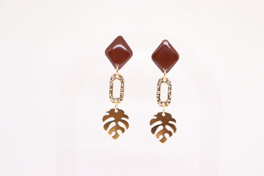 Bruine oorbellen Lydia