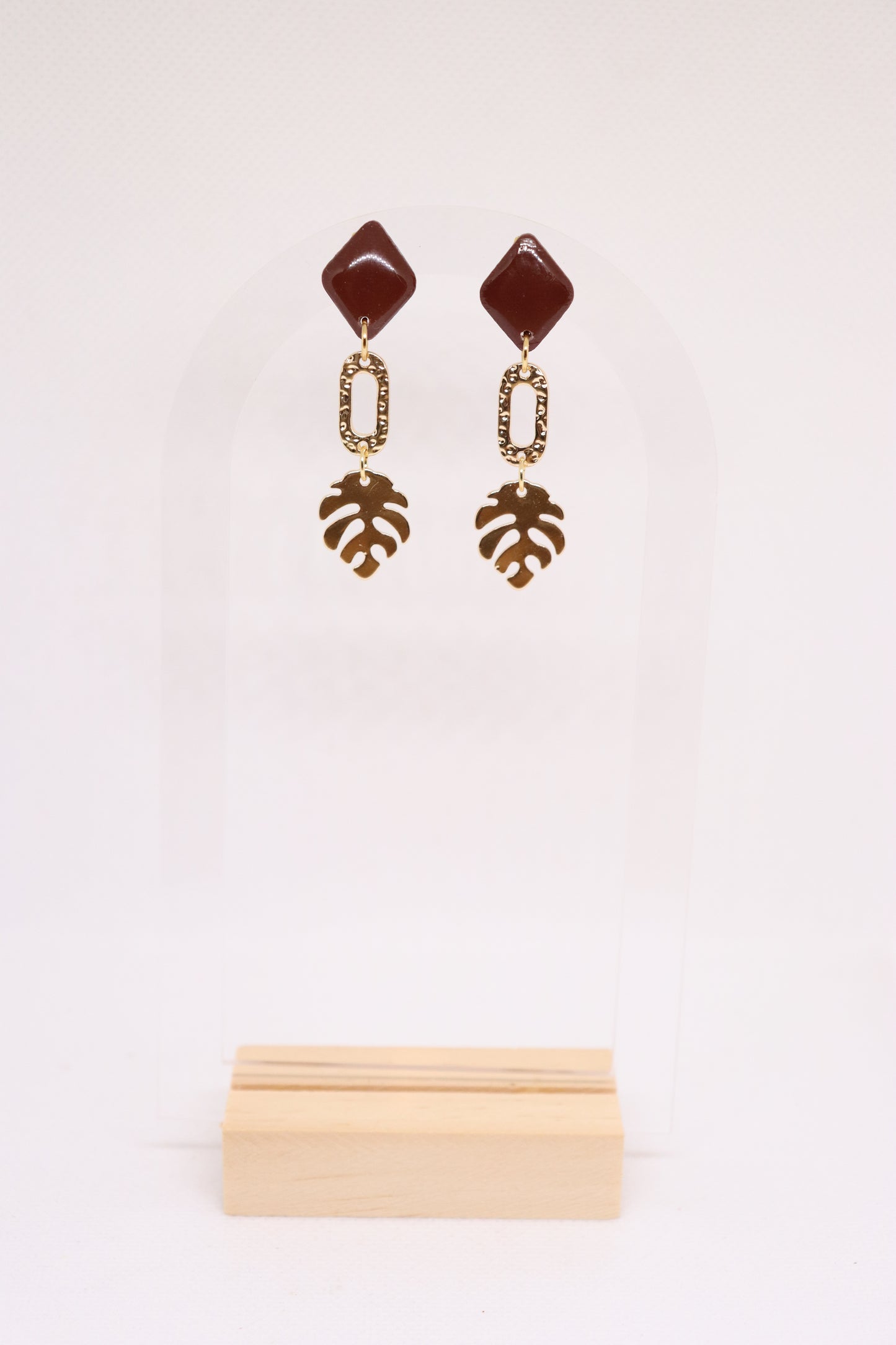 Bruine oorbellen Lydia