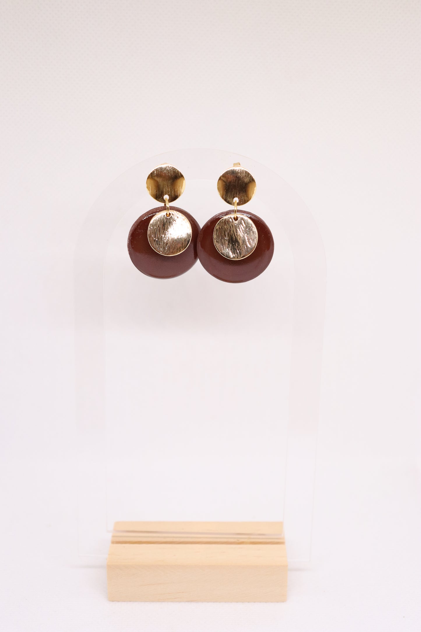 Bruine oorbellen Big Lady