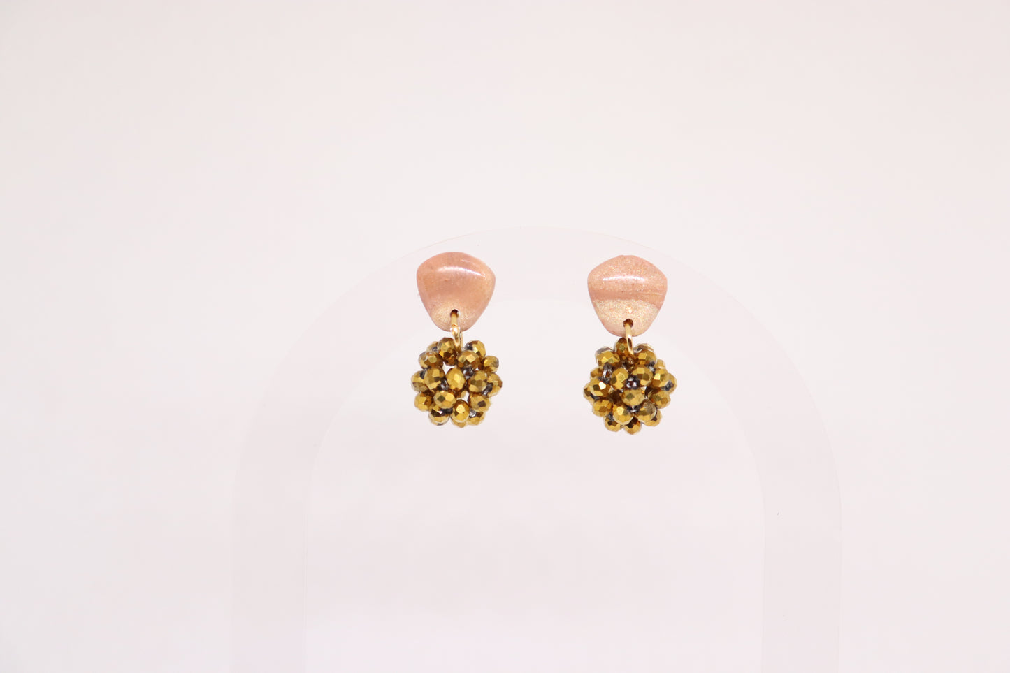 Beige gouden oorbellen Odette