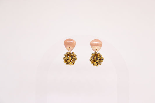 Beige gouden oorbellen Odette