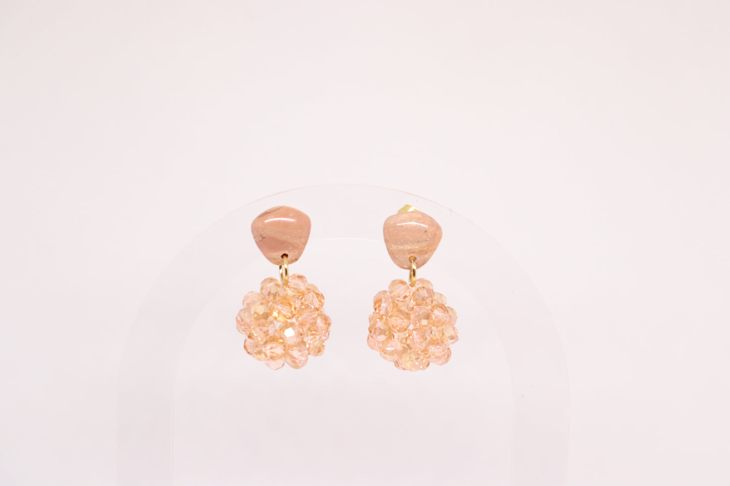 Beige oranje oorbellen Odette