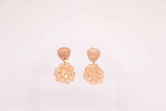 Beige oranje oorbellen Odette