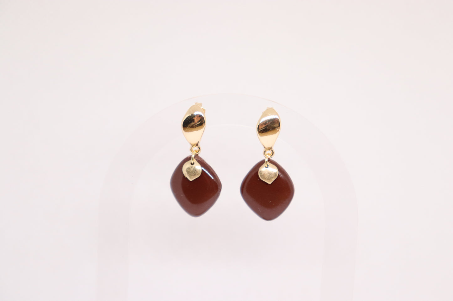 Bruine oorbellen Gaëlle