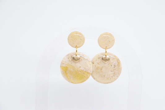 Beige goud oorbellen big Lady