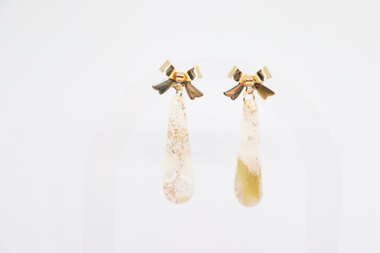 Beige gouden oorbellen  Sophia