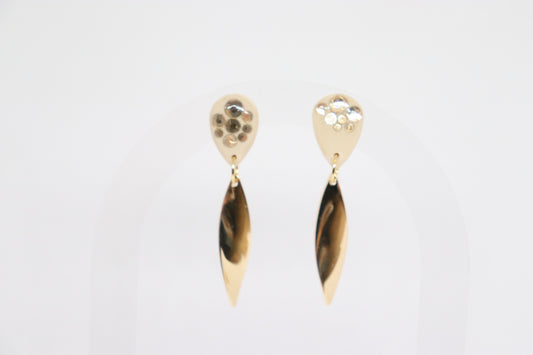 Beige gouden oorbellen Dorothy