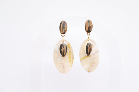 Beige gouden oorbellen Agnes