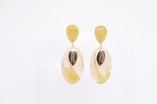 Beige gouden oorbellen Agnes