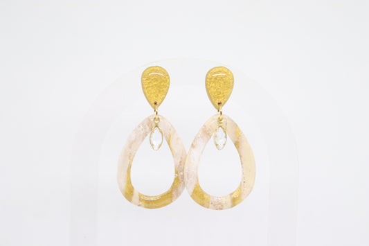 Beige gouden oorbellen Ella