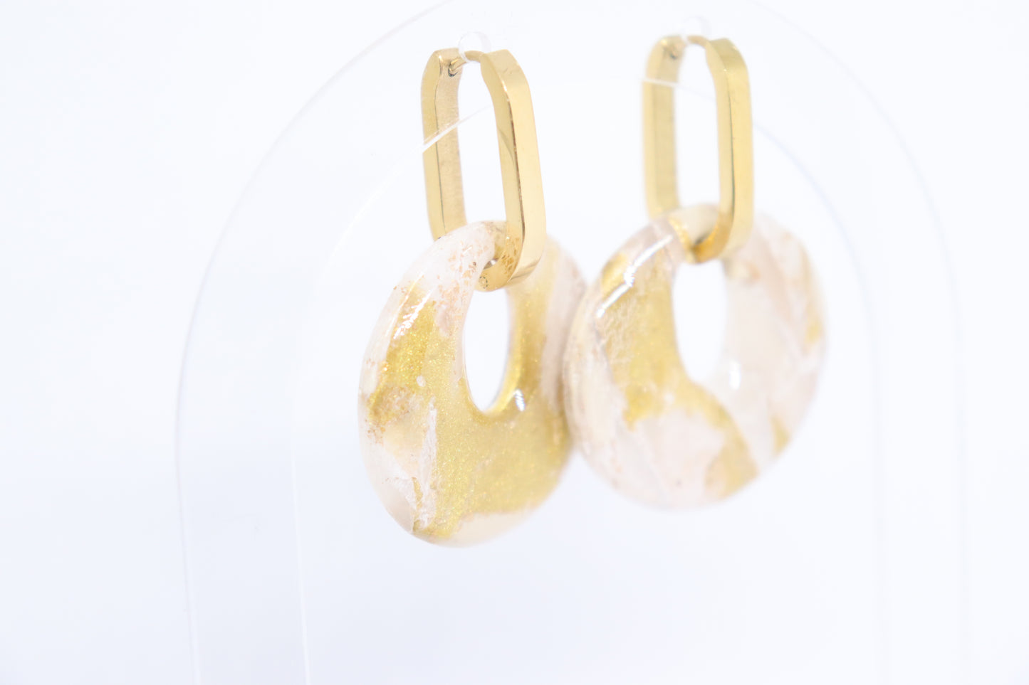 Beige gouden oorbellen Planamar