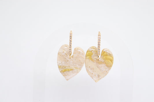 Beige gouden oorbellen Leaf