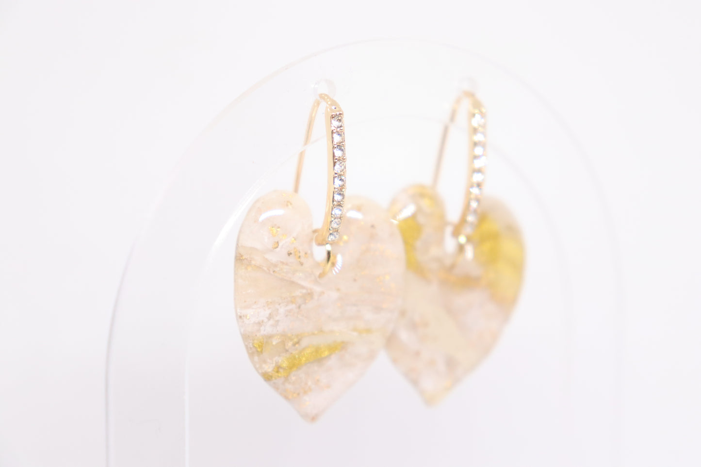 Beige gouden oorbellen Leaf