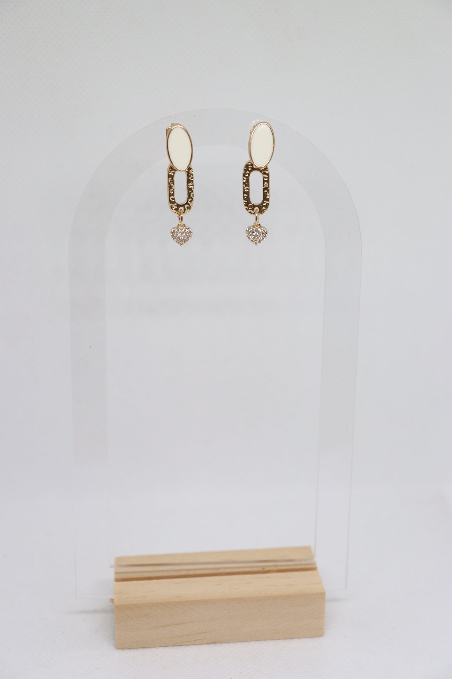 Wit gouden oorbellen Liz