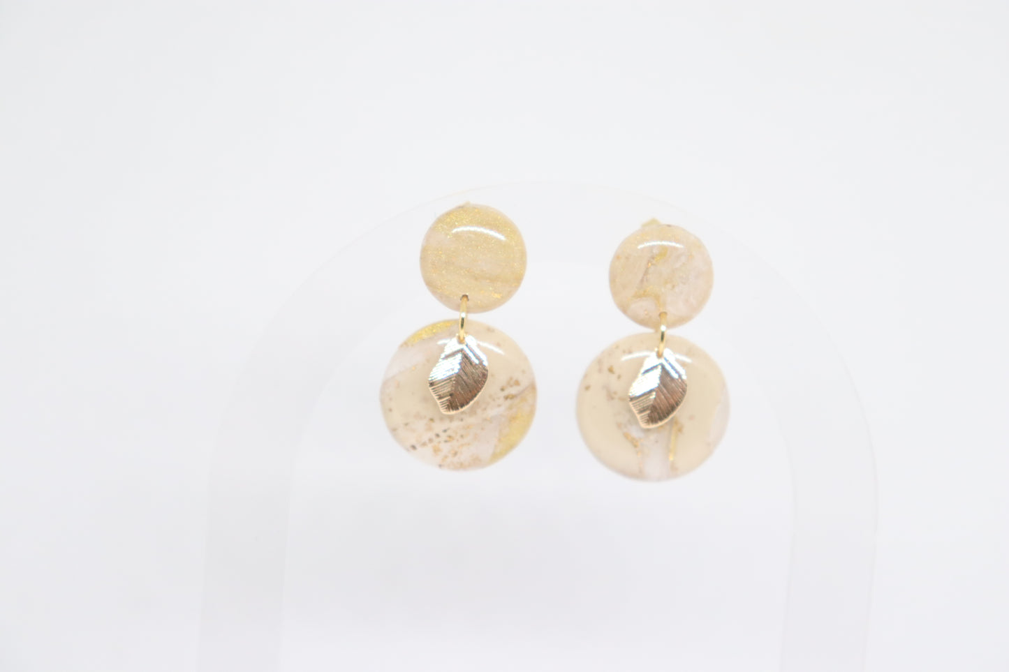 Beige gouden oorbellen Lady