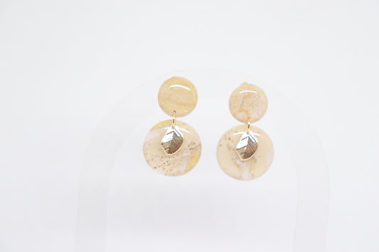 Beige gouden oorbellen Lady