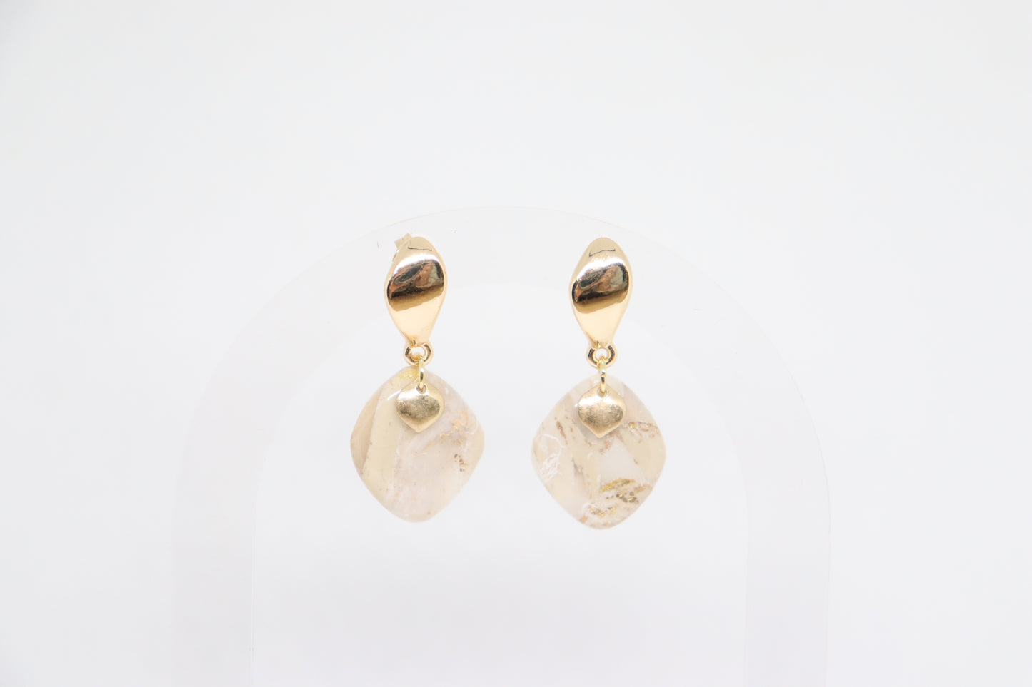 Beige gouden oorbellen Gaëlle