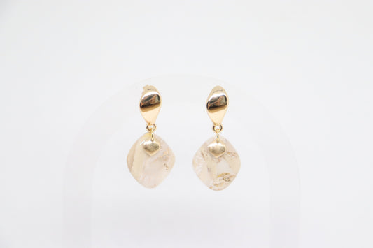 Beige gouden oorbellen Gaëlle