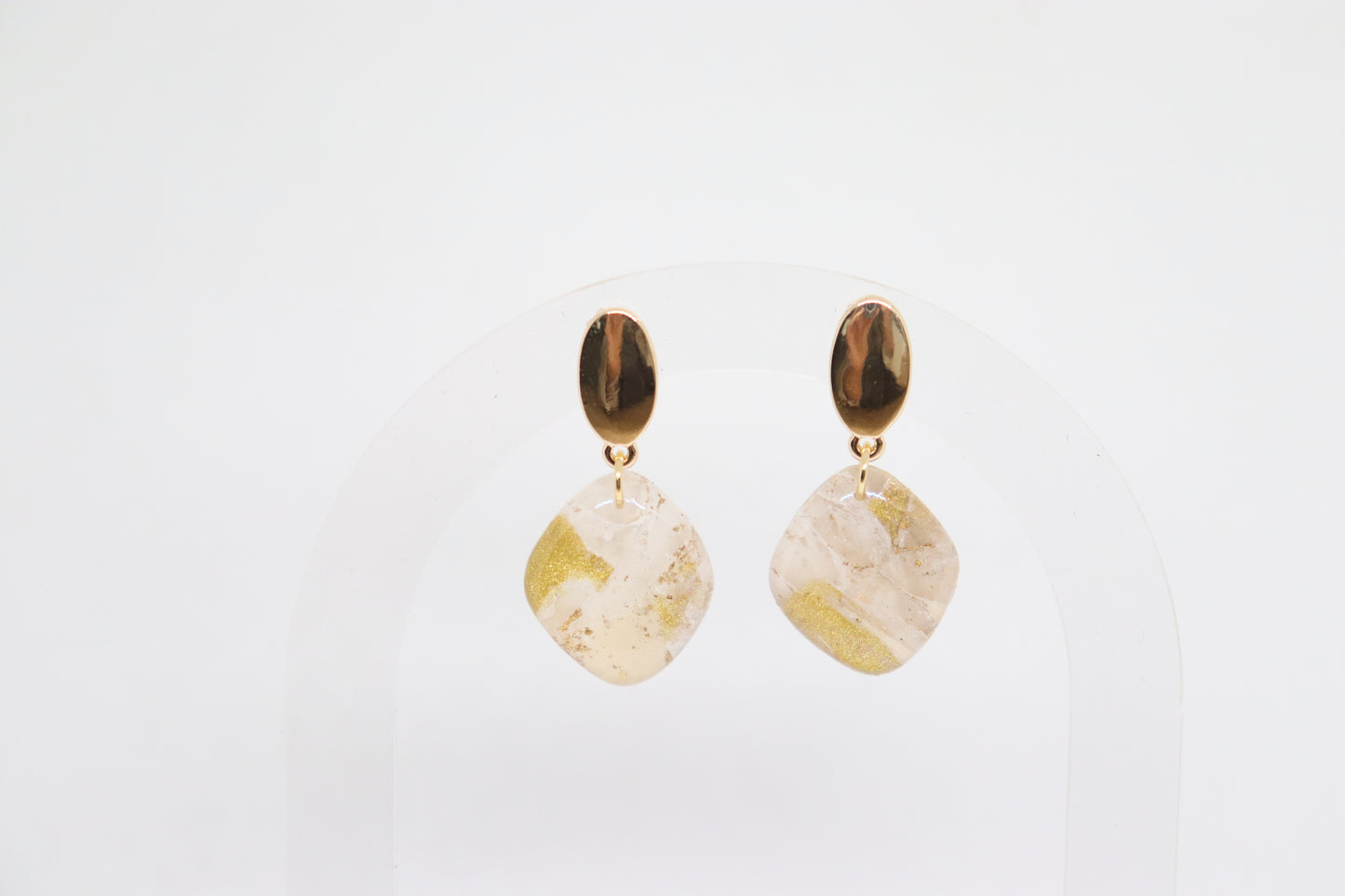 Beige gouden oorbellen Gaëlle