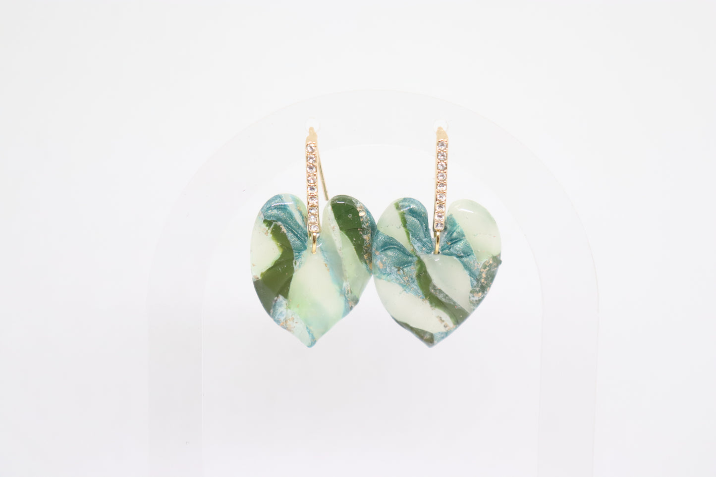 Groene oorbellen Leaf