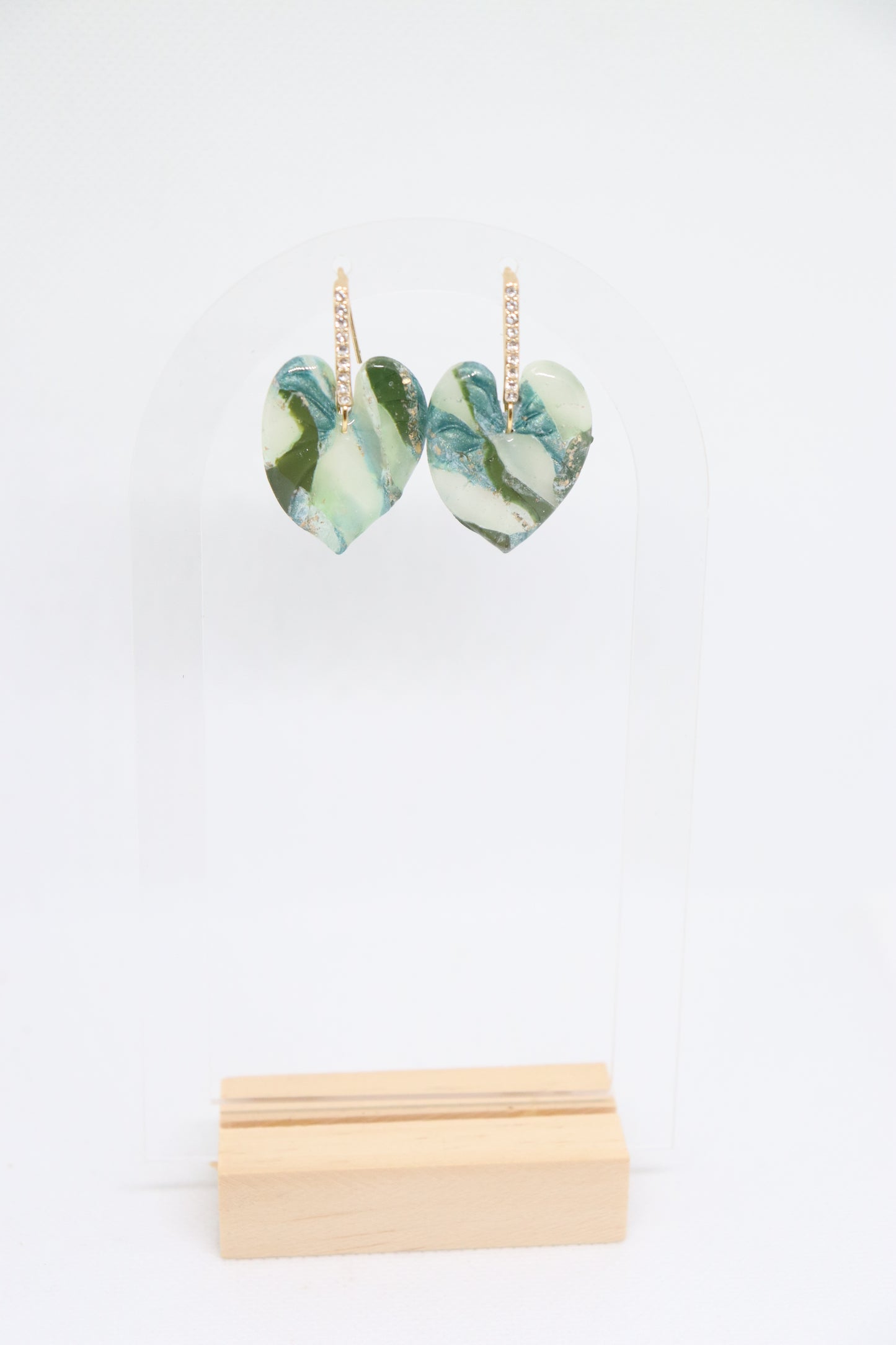 Groene oorbellen Leaf