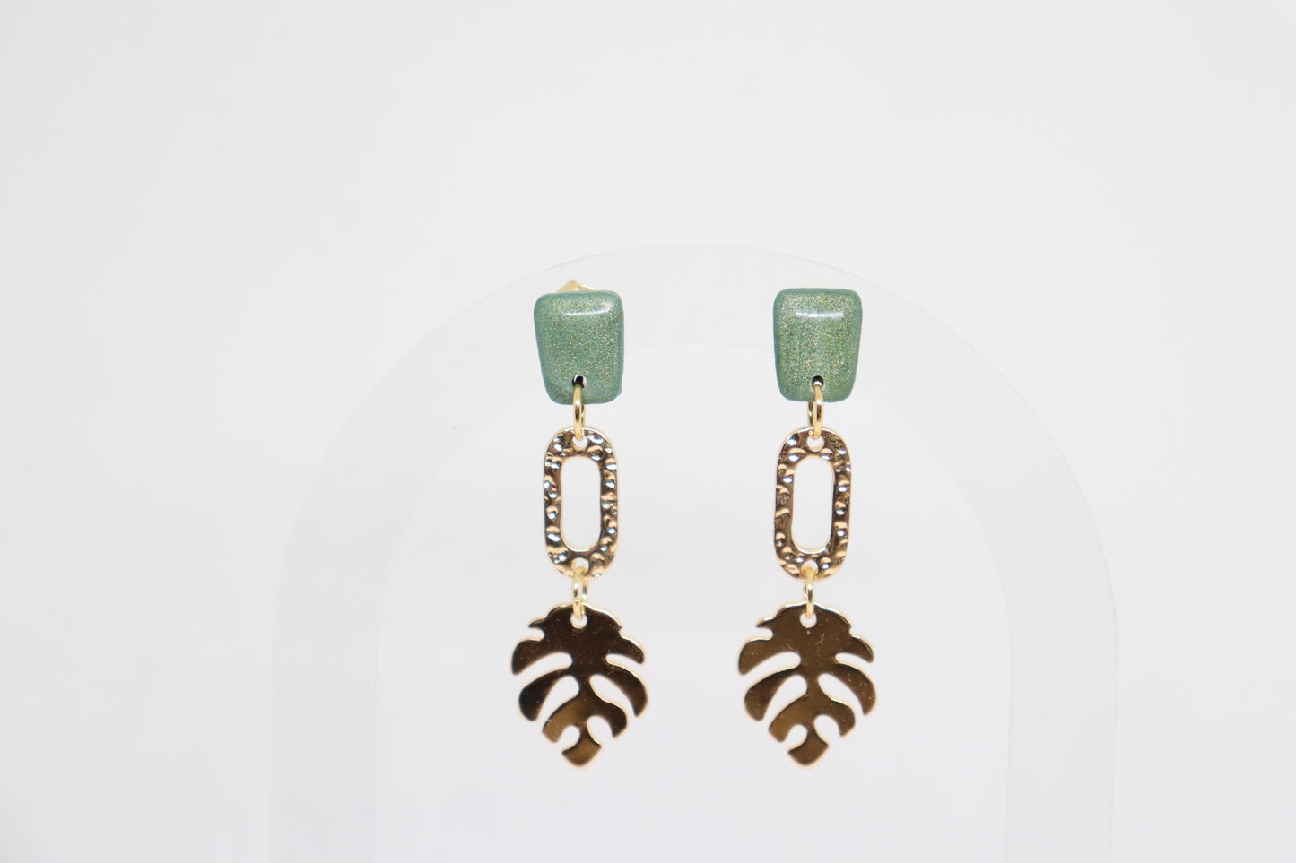 Groene oorbellen Leaf