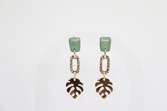 Groene oorbellen Leaf