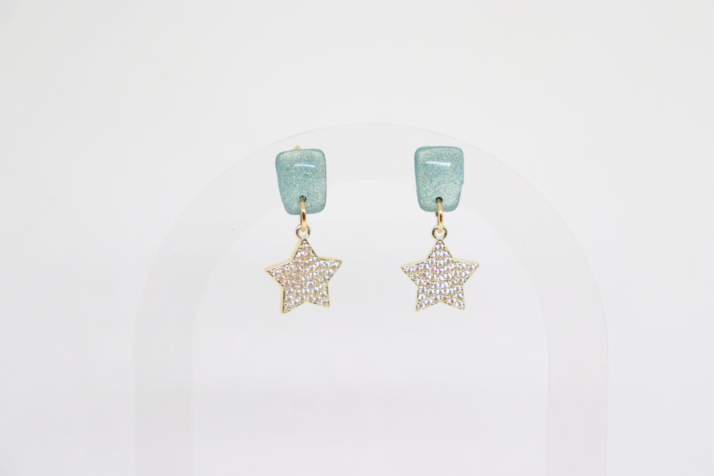 Groene oorbellen Starlight