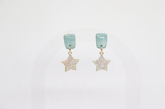 Groene oorbellen Starlight