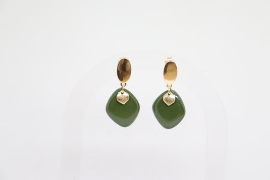 Groene oorbellen Gaëlle