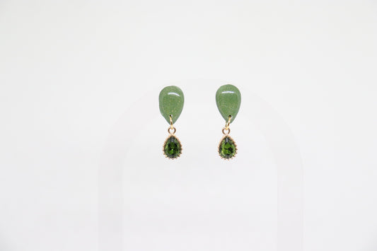 Groene oorbellen Ruby