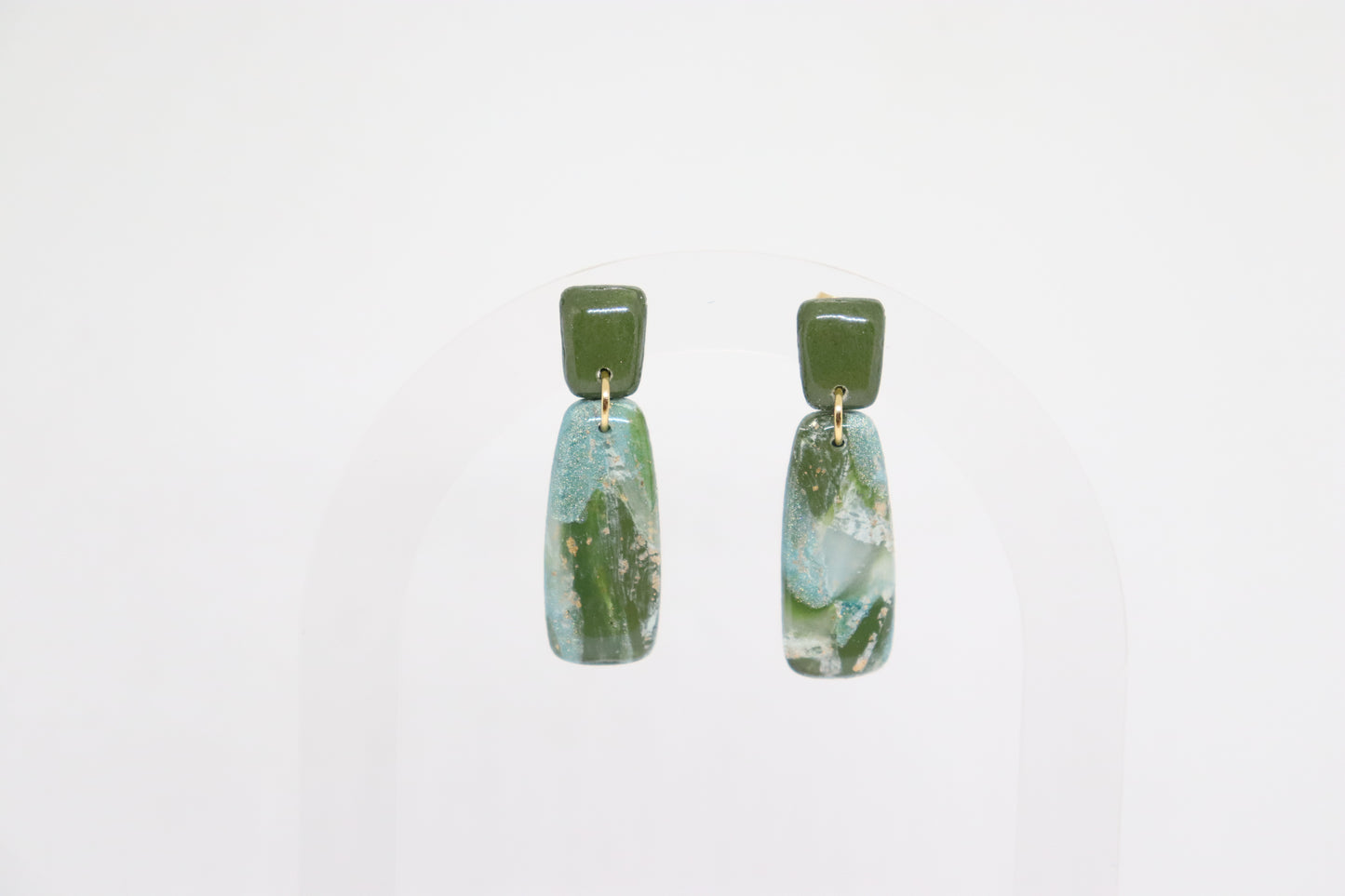 Groene oorbellen Luna