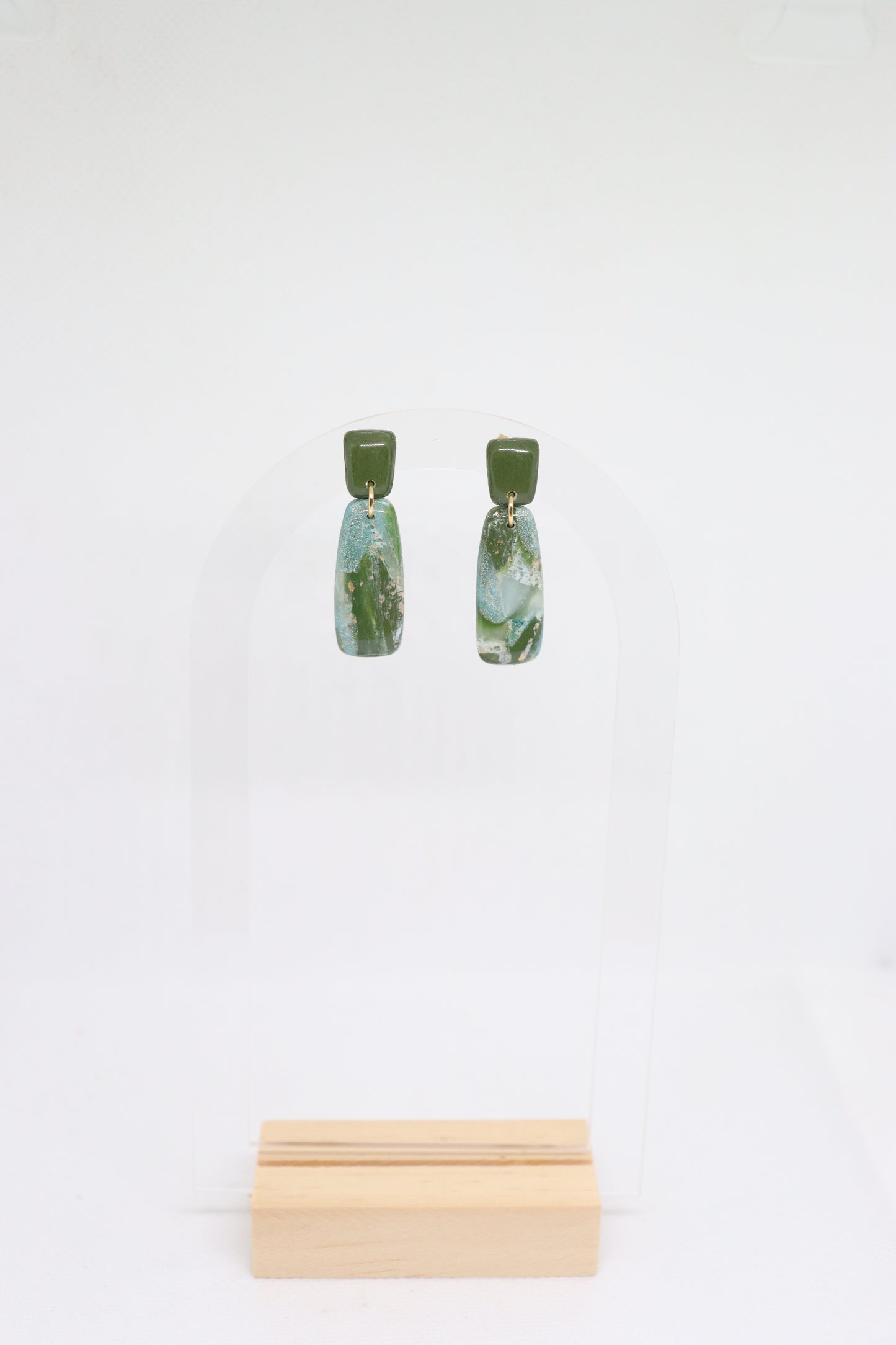 Groene oorbellen Luna