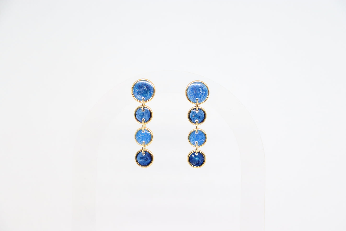 Vivienne oorbellen Triplet blauw