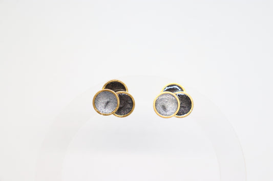 Vivienne oorbellen studs Zwart/grijs