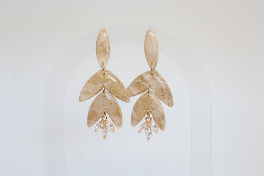 Aurélie oorbellen beige