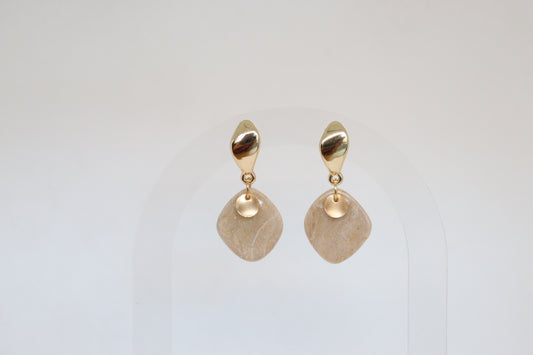 Gaëlle oorbellen beige