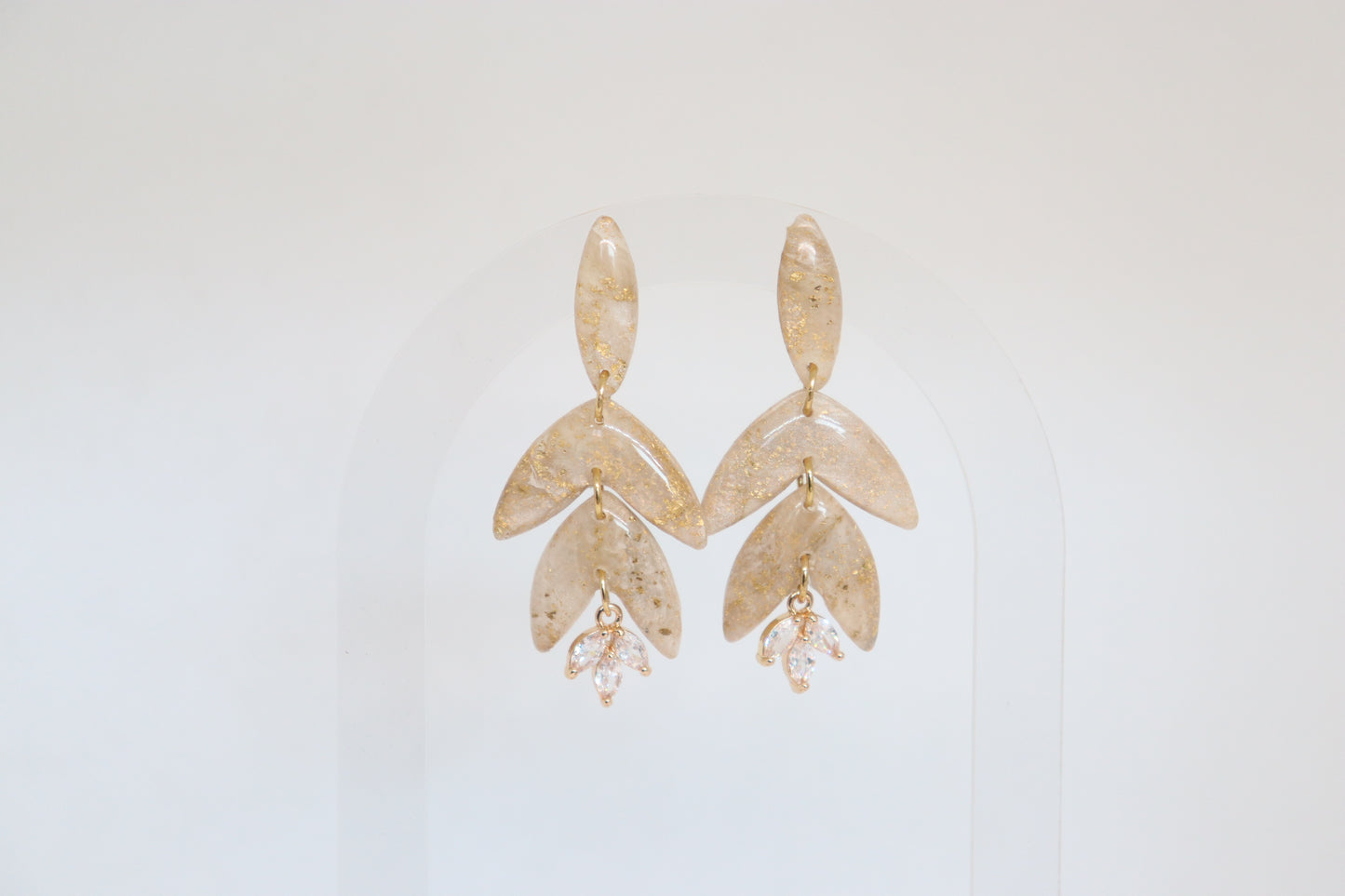 Aurélie oorbellen beige