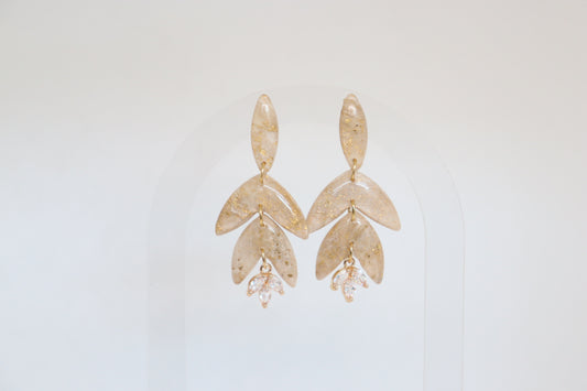 Aurélie oorbellen beige