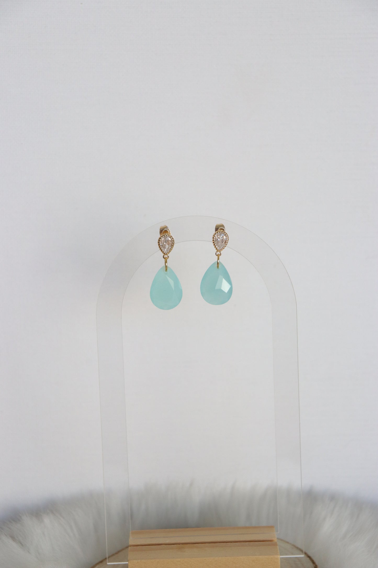 Turquoise druppel oorbellen
