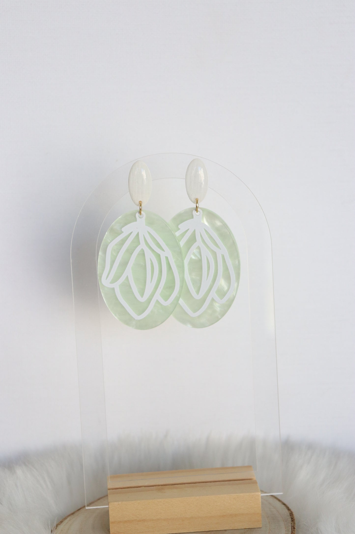 Groene Mushia oorbellen