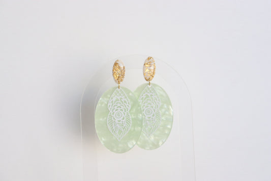 Groene Mushia oorbellen